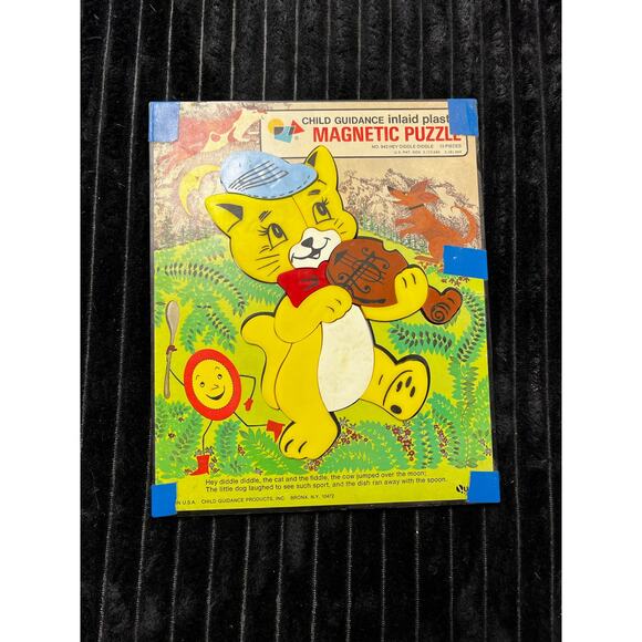 Lot of 2 Vintage 1964 Magnetic Puzzles "DONALD DUCK" #961 Hey Diddle Diddle - Picture 3 of 4